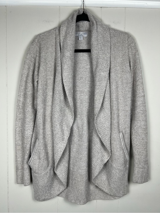 Barefoot Dreams Sweaters - Barefoot Dreams Cozy Open-Front Shawl Collar Cardigan Oatmeal Grey Women’s Size